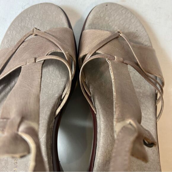 Jambu Sport Wedge Design Leather Cushioned Open Toe Heel Sandals Women 10M Brown - Picture 6 of 12